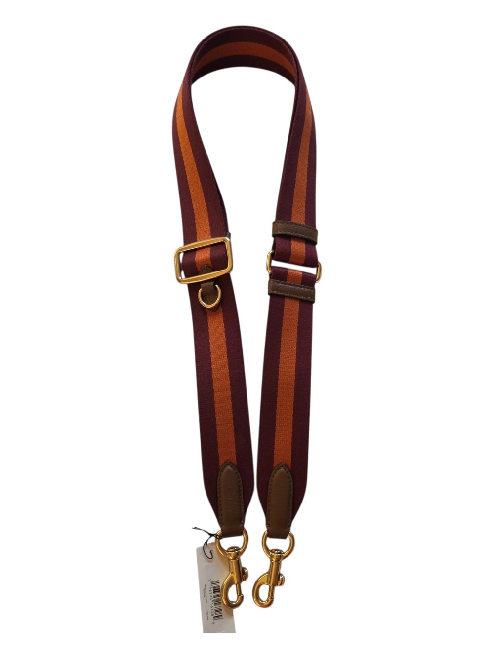 Coach Webbing Bag Strap In Gold/Wine Multi